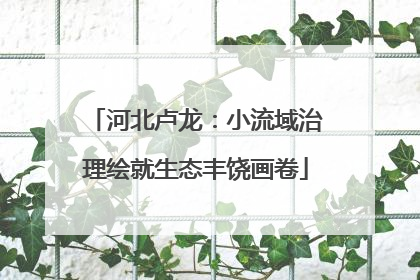 河北卢龙：小流域治理绘就生态丰饶画卷