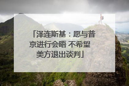 泽连斯基：愿与普京进行会晤 不希望美方退出谈判