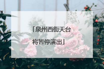泉州西街天台将暂停演出