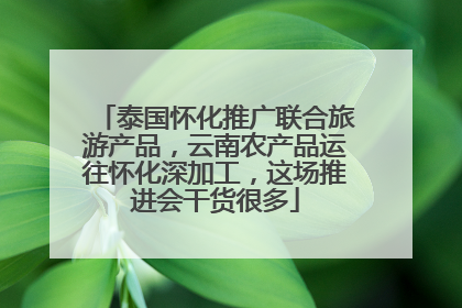泰国怀化推广联合旅游产品，云南农产品运往怀化深加工，这场推进会干货很多