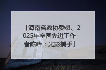海南省政协委员、2025年全国先进工作者陈峰：光影捕手