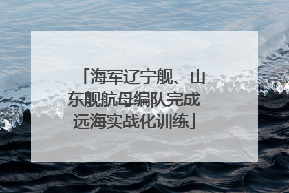 海军辽宁舰、山东舰航母编队完成远海实战化训练