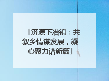济源下冶镇：共叙乡情谋发展，凝心聚力谱新篇