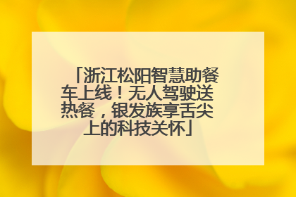 浙江松阳智慧助餐车上线！无人驾驶送热餐，银发族享舌尖上的科技关怀