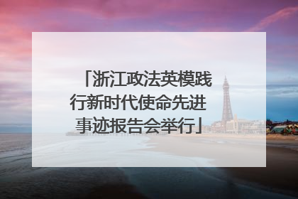 浙江政法英模践行新时代使命先进事迹报告会举行