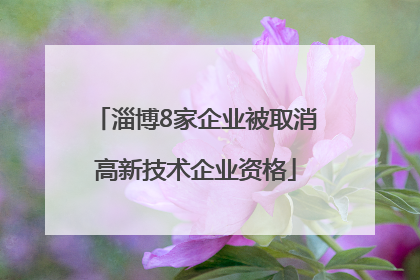 淄博8家企业被取消高新技术企业资格