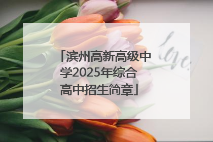 滨州高新高级中学2025年综合高中招生简章
