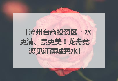 漳州台商投资区：水更清、景更美！龙舟竞渡见证满城碧水