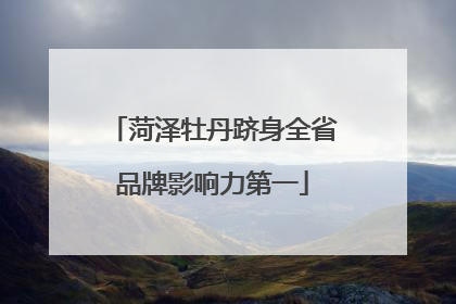 菏泽牡丹跻身全省品牌影响力第一