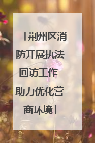 荆州区消防开展执法回访工作 助力优化营商环境