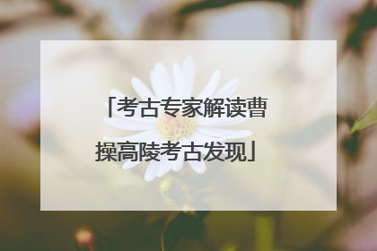 考古专家解读曹操高陵考古发现