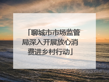 聊城市市场监管局深入开展放心消费进乡村行动
