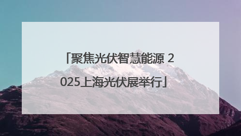 聚焦光伏智慧能源 2025上海光伏展举行