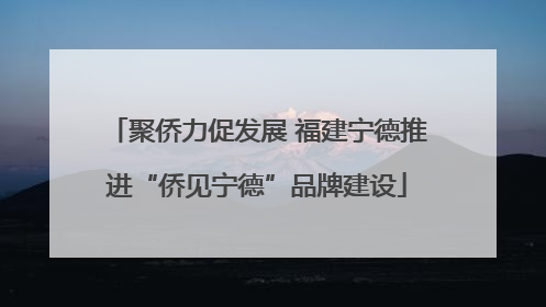 聚侨力促发展 福建宁德推进“侨见宁德”品牌建设