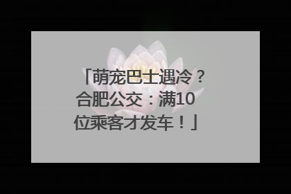 萌宠巴士遇冷？合肥公交：满10位乘客才发车！