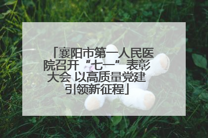 襄阳市第一人民医院召开“七一”表彰大会 以高质量党建引领新征程