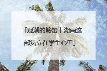 观潮的螃蟹丨湖南这部法立在学生心里