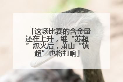 这场比赛的含金量还在上升，继“苏超”爆火后，萧山“镇超”也将打响