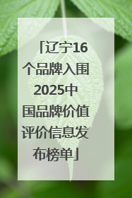 辽宁16个品牌入围2025中国品牌价值评价信息发布榜单