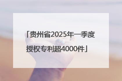 贵州省2025年一季度授权专利超4000件