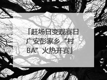 赶场日变观赛日 广安彭家乡“村BA”火热开赛