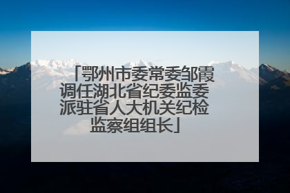 鄂州市委常委邹霞调任湖北省纪委监委派驻省人大机关纪检监察组组长