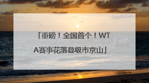 重磅！全国首个！WTA赛事花落县级市京山