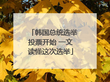 韩国总统选举投票开始 一文读懂这次选举