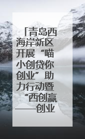 青岛西海岸新区开展“喵小创贷你创业”助力行动暨“西创赢——创业大咖说”主题活动