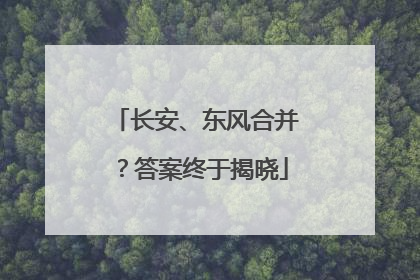 长安、东风合并？答案终于揭晓