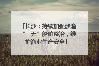 长沙：持续加强涉渔“三无”船舶整治，维护渔业生产安全