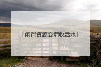 闲置资源变增收活水