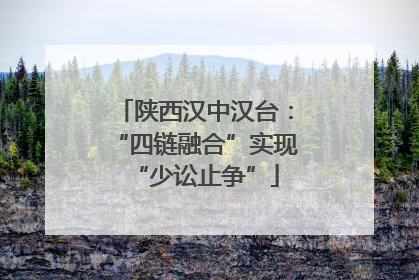陕西汉中汉台：“四链融合”实现“少讼止争”