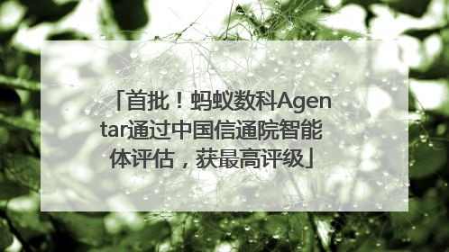 首批！蚂蚁数科Agentar通过中国信通院智能体评估，获最高评级