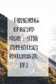 骆驼橙标EFB启停电池：引领高性价比启停电池新选择