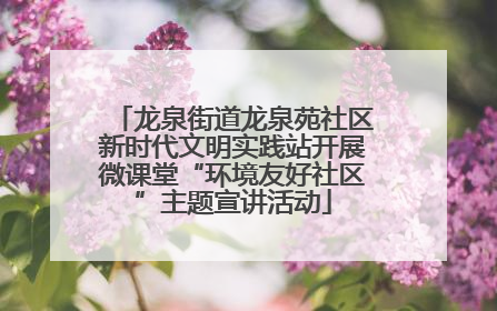 龙泉街道龙泉苑社区新时代文明实践站开展微课堂“环境友好社区”主题宣讲活动