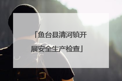 鱼台县清河镇开展安全生产检查