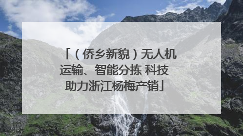 （侨乡新貌）无人机运输、智能分拣 科技助力浙江杨梅产销