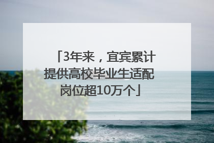 3年来，宜宾累计提供高校毕业生适配岗位超10万个