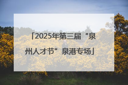2025年第三届“泉州人才节”泉港专场