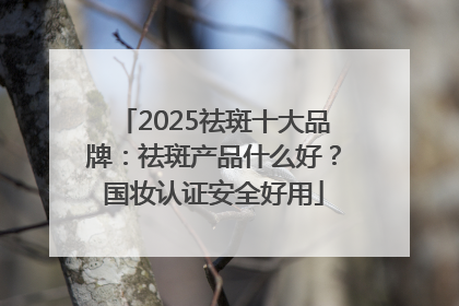 2025祛斑十大品牌：祛斑产品什么好？国妆认证安全好用
