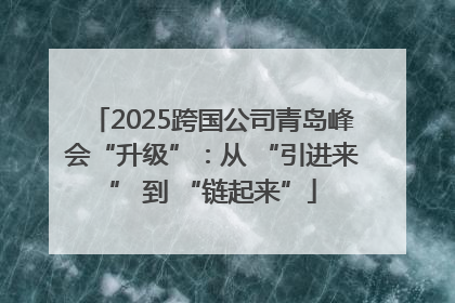 2025跨国公司青岛峰会“升级”：从 “引进来” 到 “链起来”