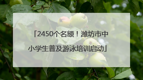 2450个名额！潍坊市中小学生普及游泳培训启动